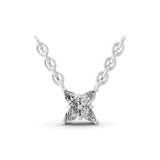 14K Fine Gold 0.22Ct Lab Grown Pear Cut Diamond Floral Design Pendant Necklace