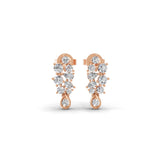 Pear Round Cut 14K Fine Gold Lab Grown Diamond Stud Earring 0.39Ct