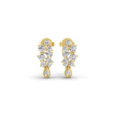 Pear Round Cut 14K Fine Gold Lab Grown Diamond Stud Earring 0.39Ct