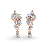2.04Ct Pear Cut Lab Grown Diamond Cascade Dangle Drop Earrings 14K Fine Gold