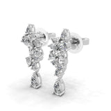 2.04Ct Pear Cut Lab Grown Diamond Cascade Dangle Drop Earrings 14K Fine Gold