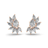 Lab Grown Marquise Pear Diamond 3.98Ct Cluster Floral Stud Earrings 14K Gold