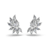 Lab Grown Marquise Pear Diamond 3.98Ct Cluster Floral Stud Earrings 14K Gold