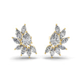 Lab Grown Marquise Pear Diamond 3.98Ct Cluster Floral Stud Earrings 14K Gold