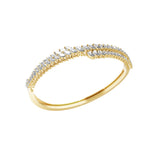 14K Fine Gold Lab Grown Diamond Marquise Cut Bangle Bracelet 5.45Ct