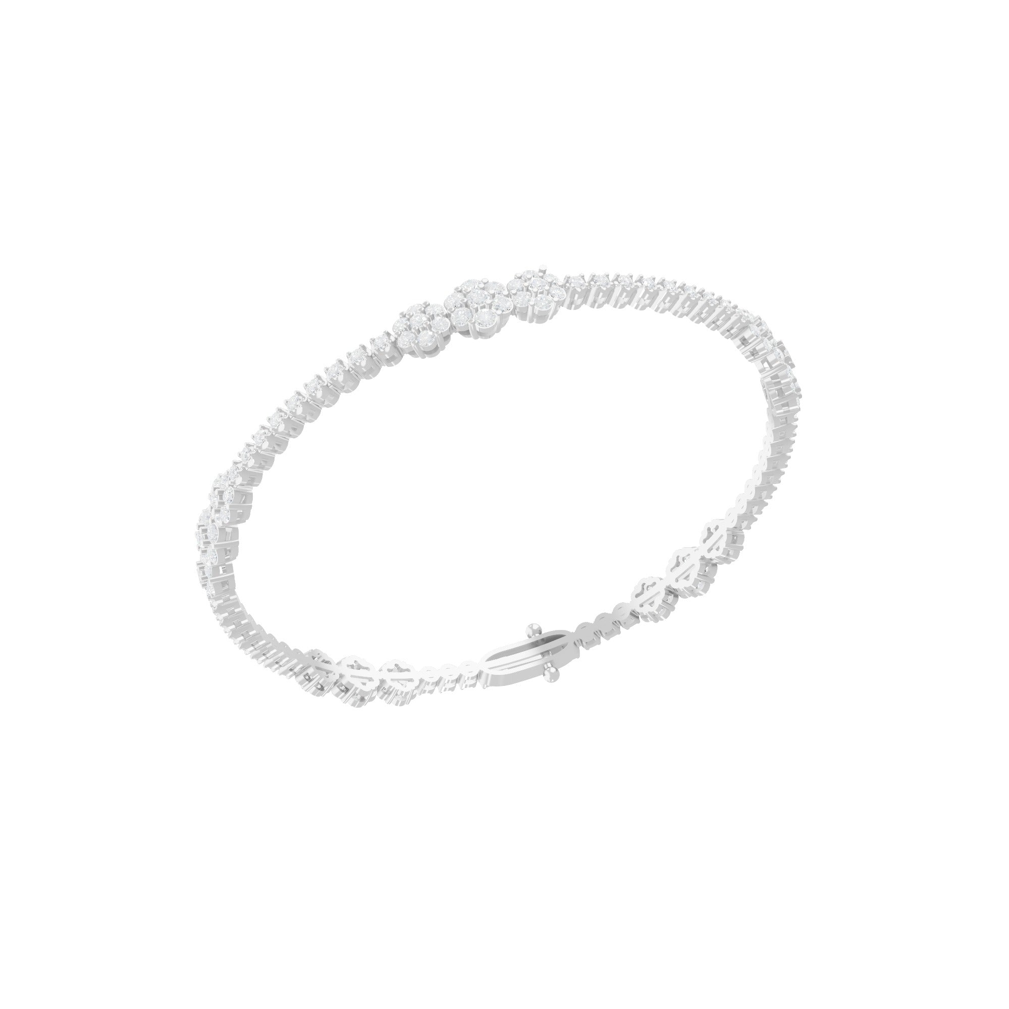 Round Cut Boho Lab Grown Diamond 3.21Ct Bracelet 14K Fine Gold