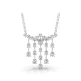 Round Pear Cut Cluster Necklace 14K Gold Lab Grown Diamond 1.76Ct