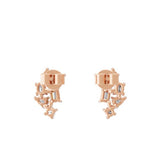 0.77Ct Multi Shaped Lab Grown Diamond Stud Earrings 14K Fine Gold