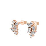 0.77Ct Multi Shaped Lab Grown Diamond Stud Earrings 14K Fine Gold