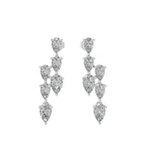 4.00Ct Graduated Pear Cut Lab Grown Diamond Dangle Earrings 14K Fine Gold