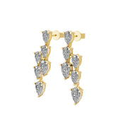 4.00Ct Graduated Pear Cut Lab Grown Diamond Dangle Earrings 14K Fine Gold