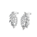 Lab Grown Round Marquise Diamond 14K Gold Petal Style Drop Earrings 2.55Ct
