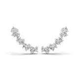 Pear Round Cut 14K Fine Gold Lab Grown Diamond Ear Climber Earring 1.20Ct