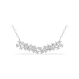 0.89Ct Lab Grown Diamond Pear Round Cut Bar Necklace 14K Fine Gold