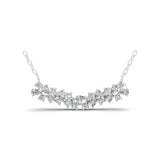 0.89Ct Lab Grown Diamond Pear Round Cut Bar Necklace 14K Fine Gold