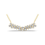 0.89Ct Lab Grown Diamond Pear Round Cut Bar Necklace 14K Fine Gold