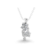 Round Pear 14K Fine Gold 0.92Ct Lab Grown Diamond Floral Cluster Pendant