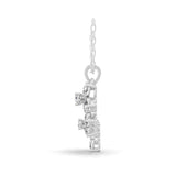 Round Pear 14K Fine Gold 0.92Ct Lab Grown Diamond Floral Cluster Pendant