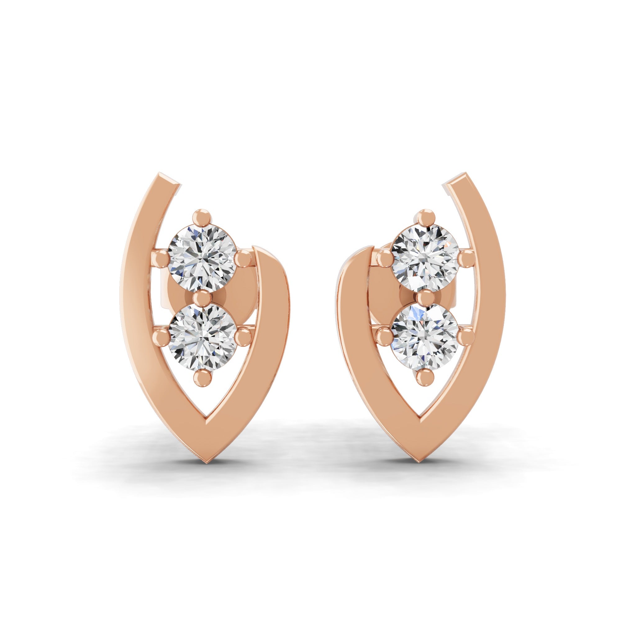 Lab Grown Diamond Cluster Studs 0.24Ct 14K Fine Gold