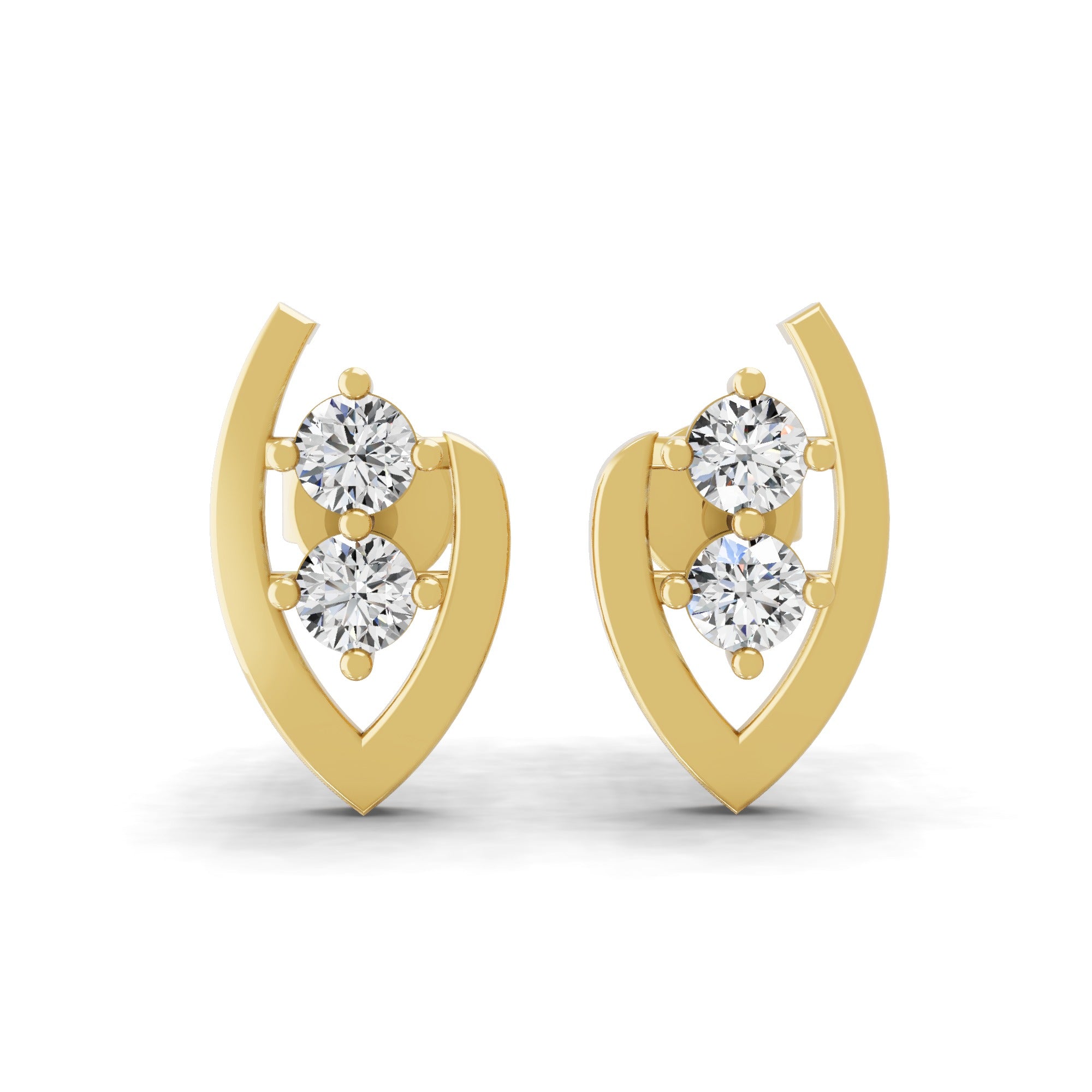 Lab Grown Diamond Cluster Studs 0.24Ct 14K Fine Gold