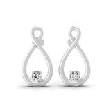 Infinity Loop Solitaire Studs Lab Grown Diamond 0.20Ct 14K Fine Gold
