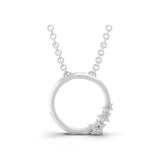 Lab Grown Round Cut Diamond Circle Pendant 14K Fine Gold Necklace 0.02Ct
