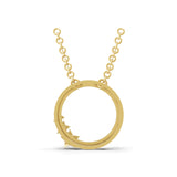 Lab Grown Round Cut Diamond Circle Pendant 14K Fine Gold Necklace 0.02Ct