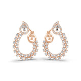 1.60Ct Multi Cut 14K Gold Lab Grown Diamond Teardrop Shaped Hoop Earrings