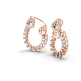 1.60Ct Multi Cut 14K Gold Lab Grown Diamond Teardrop Shaped Hoop Earrings