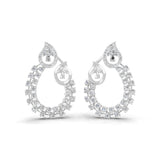 1.60Ct Multi Cut 14K Gold Lab Grown Diamond Teardrop Shaped Hoop Earrings