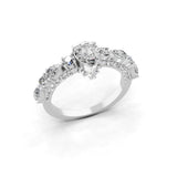 14K Fine Gold Round and Pear Cut 2.26Ct Lab Grown Diamond Rings
