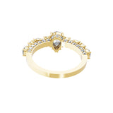 14K Fine Gold Round and Pear Cut 2.26Ct Lab Grown Diamond Rings