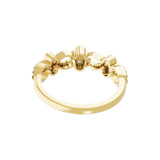 Floral Motif 0.55Ct Lab Grown Diamond Stackable Ring 14K Fine Gold