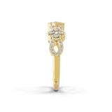Floral Motif 0.55Ct Lab Grown Diamond Stackable Ring 14K Fine Gold