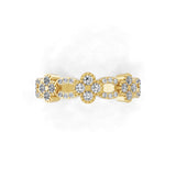 Floral Motif 0.55Ct Lab Grown Diamond Stackable Ring 14K Fine Gold