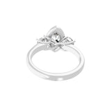 Triology Round and Marquise Cut Lab Grown Diamond Ring 1.39Ct 14K Fine Gold