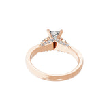 14K Fine Rose Gold 1.17Ct Princess Cut Lab Grown Diamond Ring