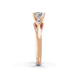 14K Fine Rose Gold 1.17Ct Princess Cut Lab Grown Diamond Ring