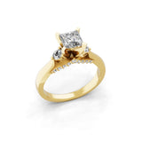 14K Fine Rose Gold 1.17Ct Princess Cut Lab Grown Diamond Ring