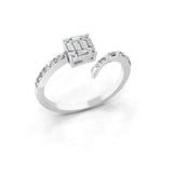 Lab Grown Diamond 0.32Ct 14K Fine Gold Curved Minimalist Ring