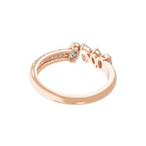 14K Fine Gold Pave Set Band Multi Stone Lab Grown Diamond Ring 0.96Ct