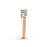 14K Fine Gold Pave Set Band Multi Stone Lab Grown Diamond Ring 0.96Ct