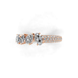 14K Fine Gold Pave Set Band Multi Stone Lab Grown Diamond Ring 0.96Ct