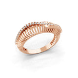 0.17Ct Lab Grown Diamond 14K Fine Gold Round Cut Prong Set Statement Ring