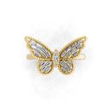 Lab Grown Diamond 0.28Ct Butterfly Shaped Ring 14K Fine Gold