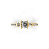 Multi Stone Cut 0.62Ct Lab Grown Diamond Ring 14K Fine Gold