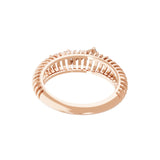 14K Fine Gold Round Baguette Cut Band Ring Lab Grown Diamond 0.23Ct