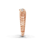 14K Fine Gold Round Baguette Cut Band Ring Lab Grown Diamond 0.23Ct