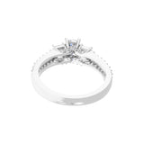 Three Stone Engagement Ring Lab Grown Diamond 14K Fine Gold 1.60Ct