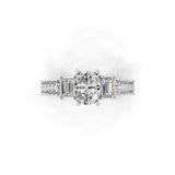 Three Stone Engagement Ring Lab Grown Diamond 14K Fine Gold 1.60Ct